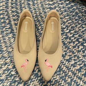 Vivaia tan flamingo flats 🦩